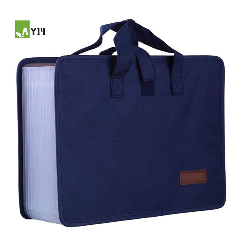 Expandable Accordion File Folder 13 Pockets - AY14 -13ポケット拡張ファイルフォルダードキュメントオーガナイザー（ハンドル付き）A4サイズ対応アコーディオンファイルオーガナイザー
