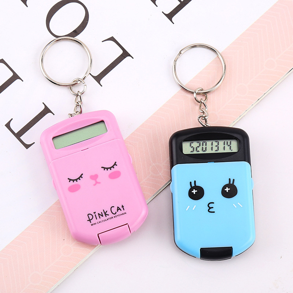 Scientific Calculator For Secondary School - ミニ電卓かわいい漫画キーホルダー付き 8 桁表示ポータブルポケットサイズ電卓子供学生学校