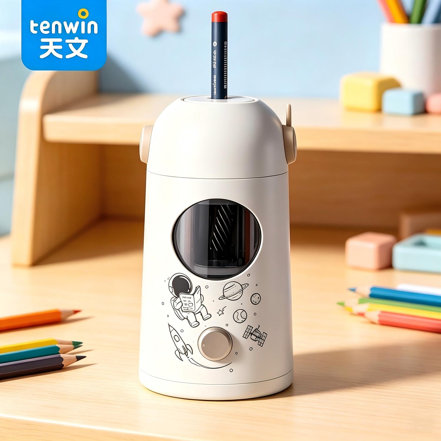 Electric Pencil Sharpener Usb - Tenwin 自動電動鉛筆削り器、7～11.5mmの太細鉛筆に対応、大容量廃棄物ボックス、USB-C充電