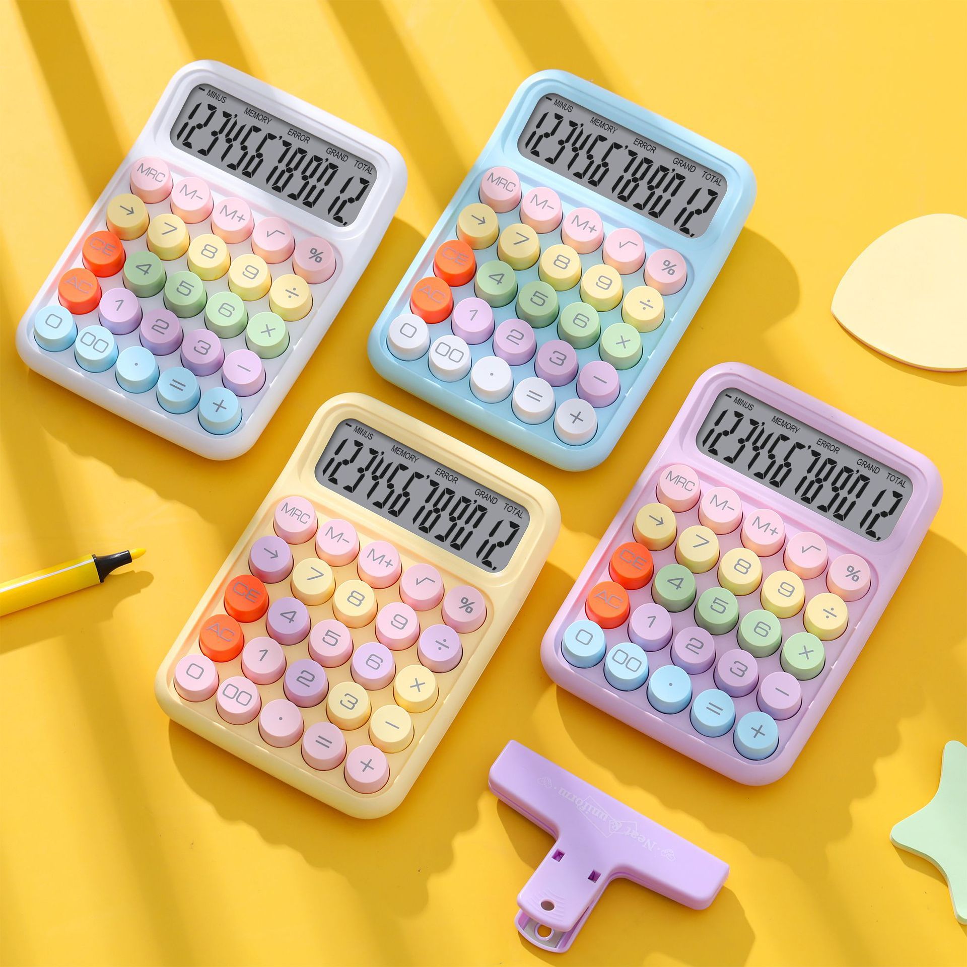Scientific Calculator For Secondary School - キーボード電卓オフィス 12 桁メカニカルボタン電卓かわいいキャンディーカラー学用品学生/金融文具