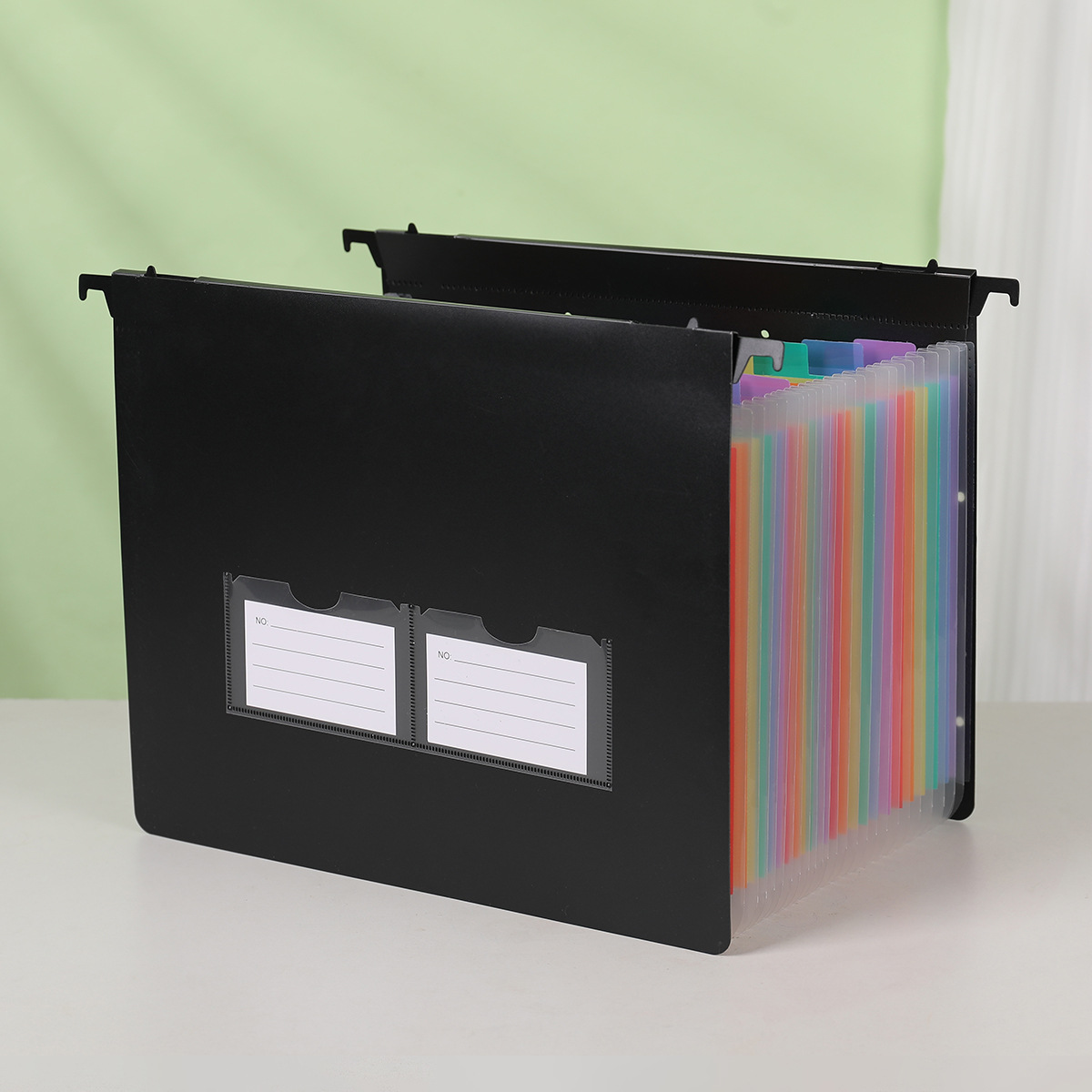 Expandable Accordion File Folder 13 Pockets - 吊り下げ式アコーディオンファイルフォルダー 7/13/25ポケット 拡張式ドキュメントオーガナイザー ゴム紐付き 多層式紙類収納バッグ