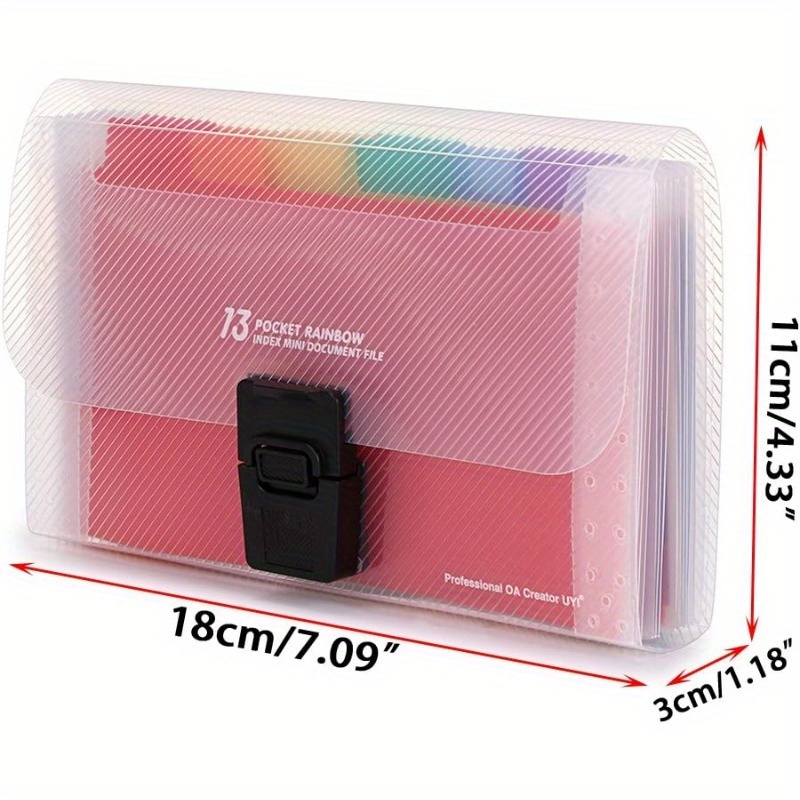 A6拡張ファイルオーガナイザー13ポケット、ボタン留めのアコ - Expandable Accordion File Folder 13 Pockets のレビューと価格