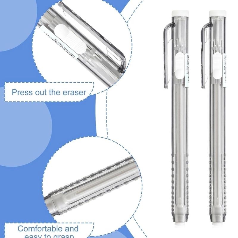 12x ペン型消しゴム 格納式機械式消しゴム 交換用消しゴム - Retractable Eraser Pen Click のレビューと価格