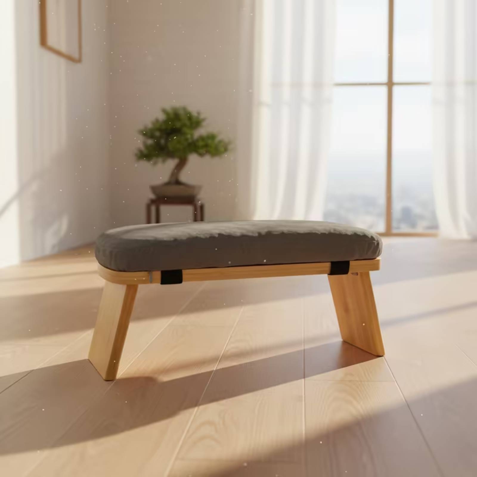 クッション付きひざまずきスツール 快適な瞑想用ベンチ 布張り - Office Furniture のレビューと価格