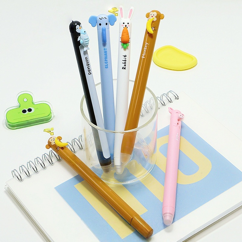 斬新な動物型消せるクリックペン - かわいい格納式ゲルペン、 - Retractable Eraser Pen Click のレビューと価格