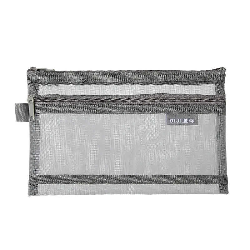 A6 クリアナイロンメッシュ文具バッグ二層大容量ペンシルポー - Clear Mesh Pencil Pouch For Exam のレビューと価格