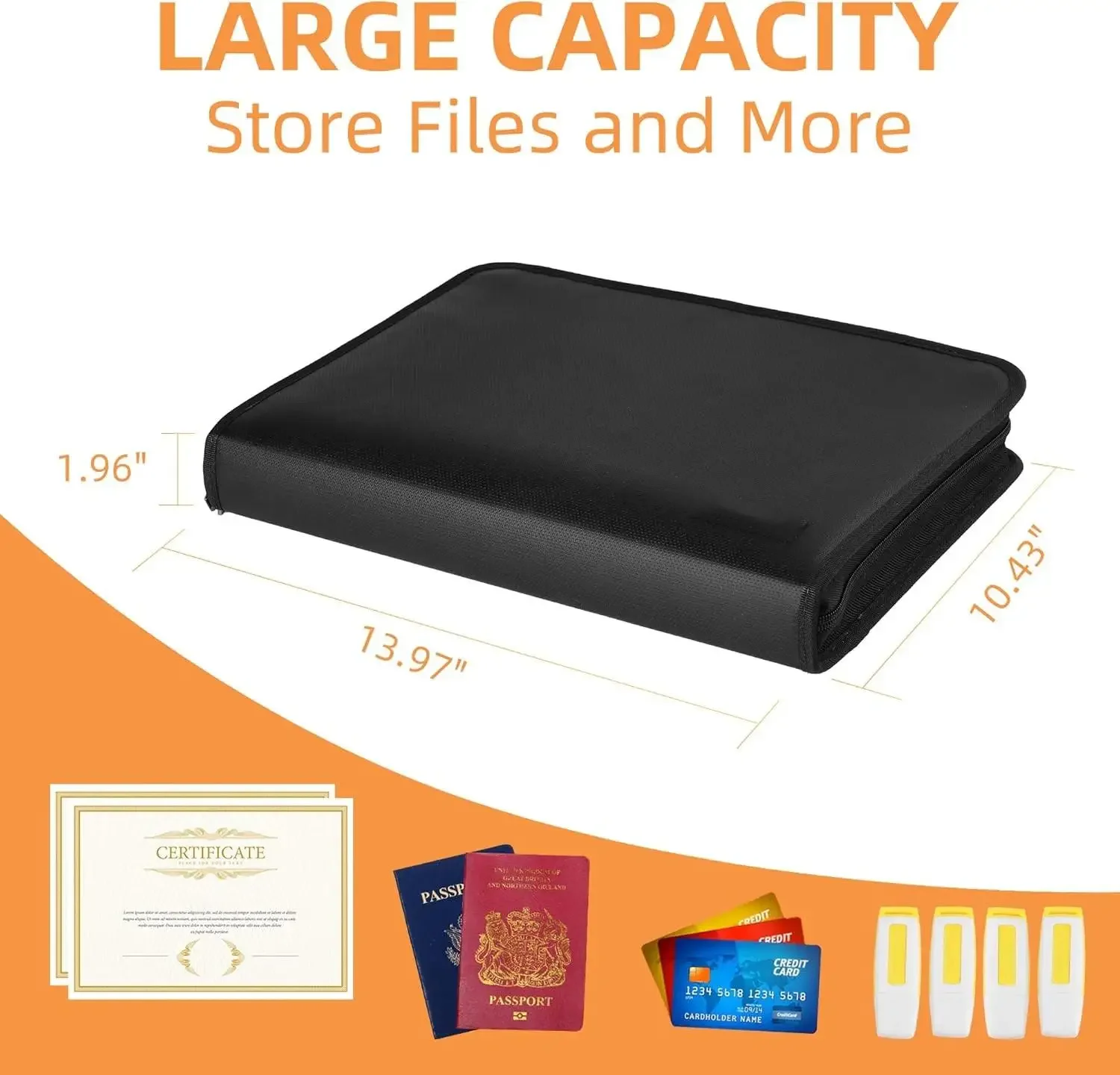 耐火・防水拡張ファイルフォルダー 13ポケット アコーディオ - Expandable Accordion File Folder 13 Pockets のレビューと価格
