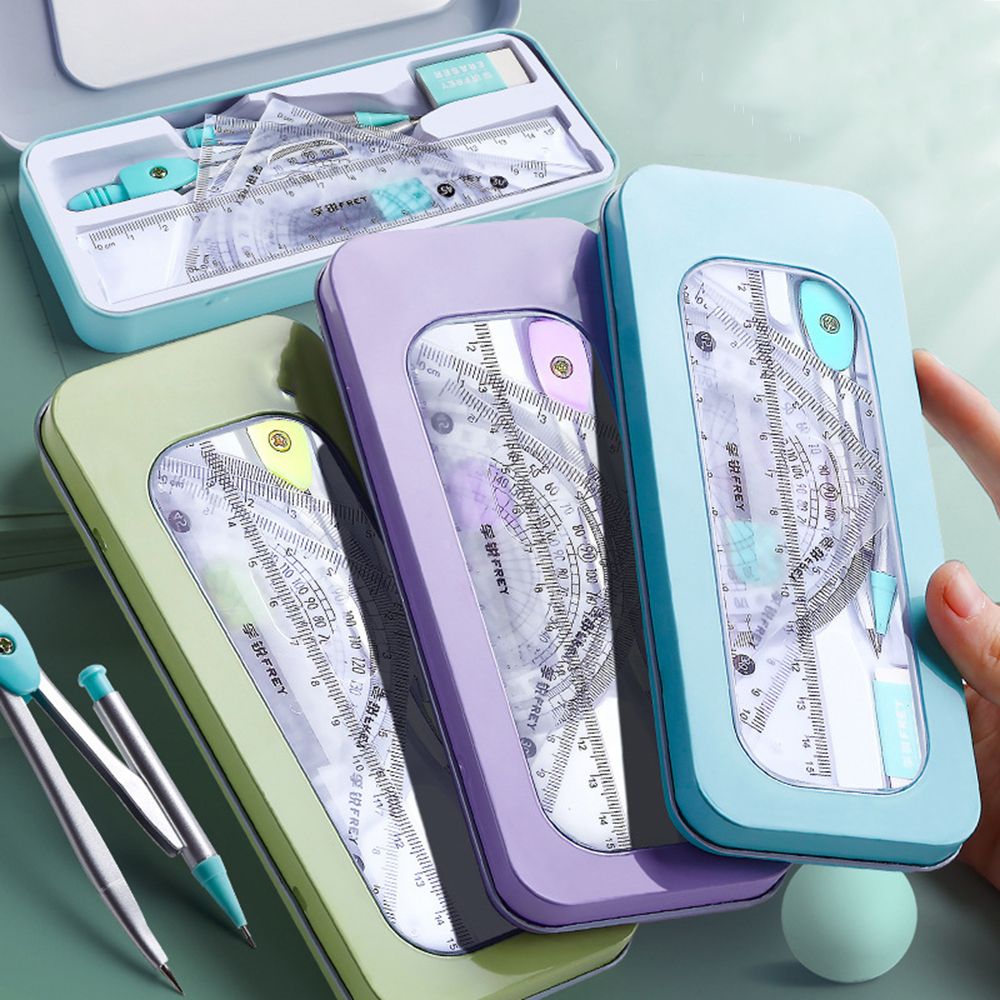 学生のための幾何学分度器セット、定規、コンパス、鉛筆、幾何学 - Math Geometry Set With Compass のレビューと価格