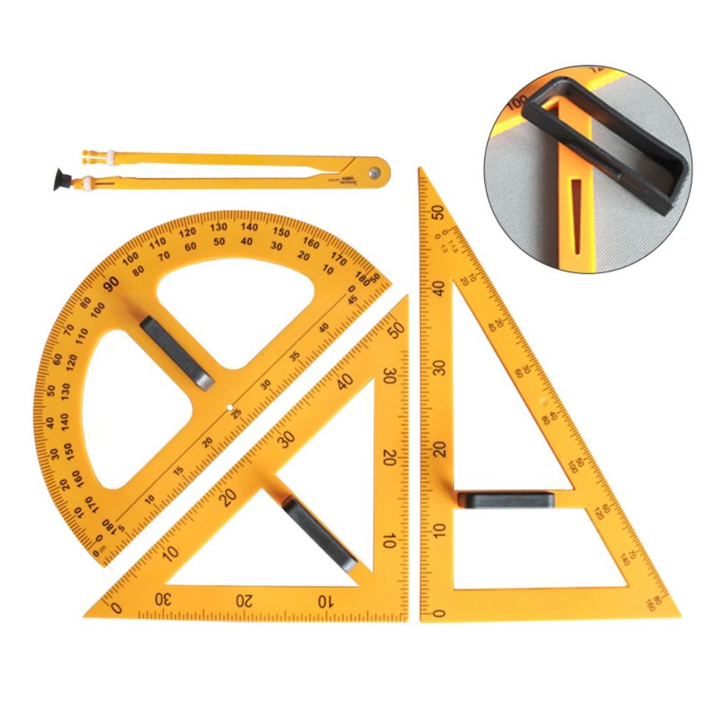 耐久性のある大型三角定規、多サイズ数学幾何コンパス、多機能セ - Math Geometry Set With Compass のレビューと価格