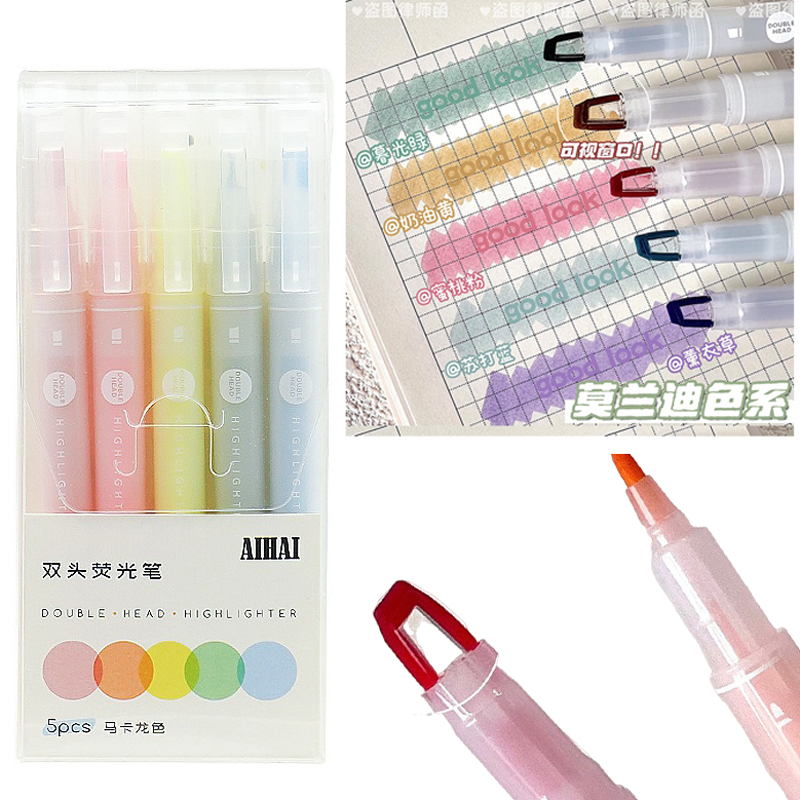 5-25 色/セットダブルユニークウィンドウチップ蛍光ペンダ - Pastel Highlighter Set Double Ended のレビューと価格